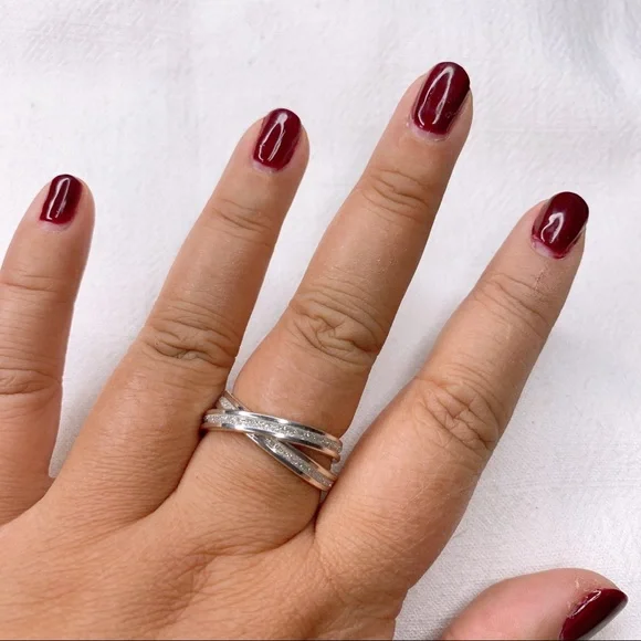 ❣️$25/3❣️ Unisex Men Double Shiny Sliver Plated Ring - Picture 6 of 9